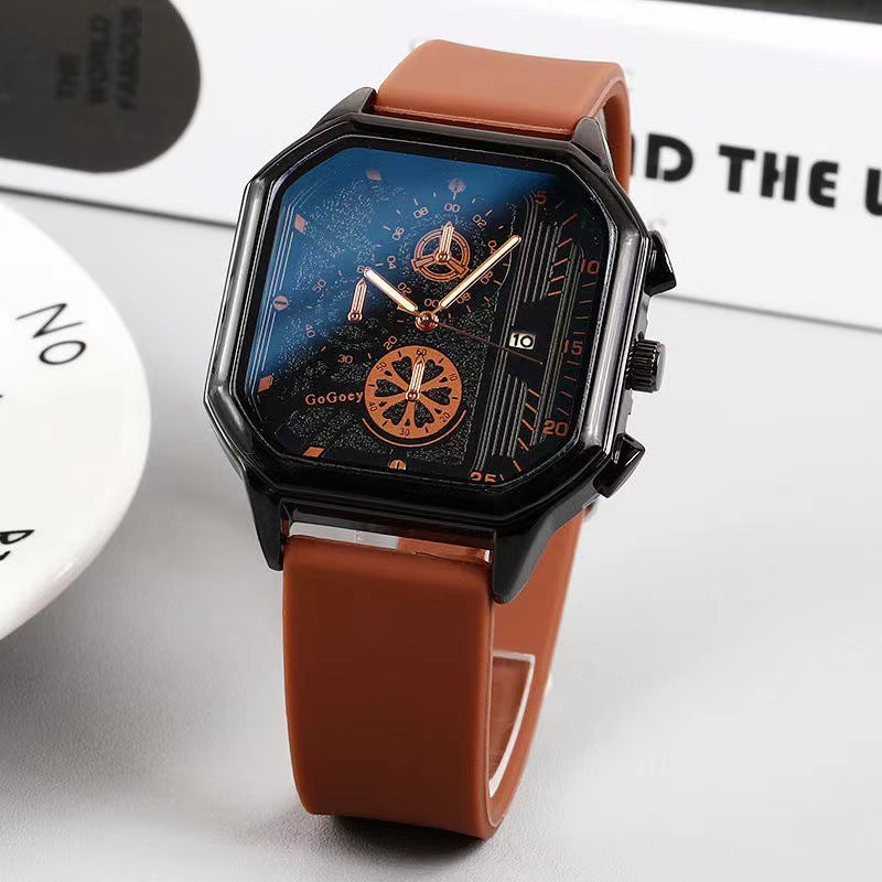 Versatile men's watch with a large dial