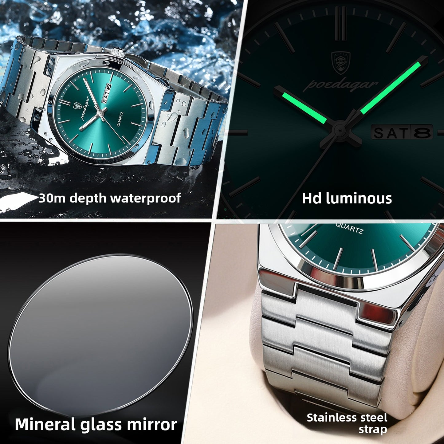 Swiss brand luxury men's watch poedagar