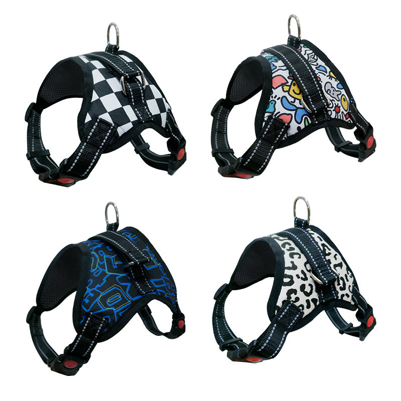 Explosion medium and large dog pet dog saddle chest strap explosion proof Teddy Koji gold hair Samo dog supplies