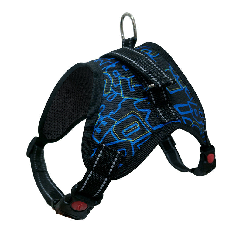 Explosion medium and large dog pet dog saddle chest strap explosion proof Teddy Koji gold hair Samo dog supplies