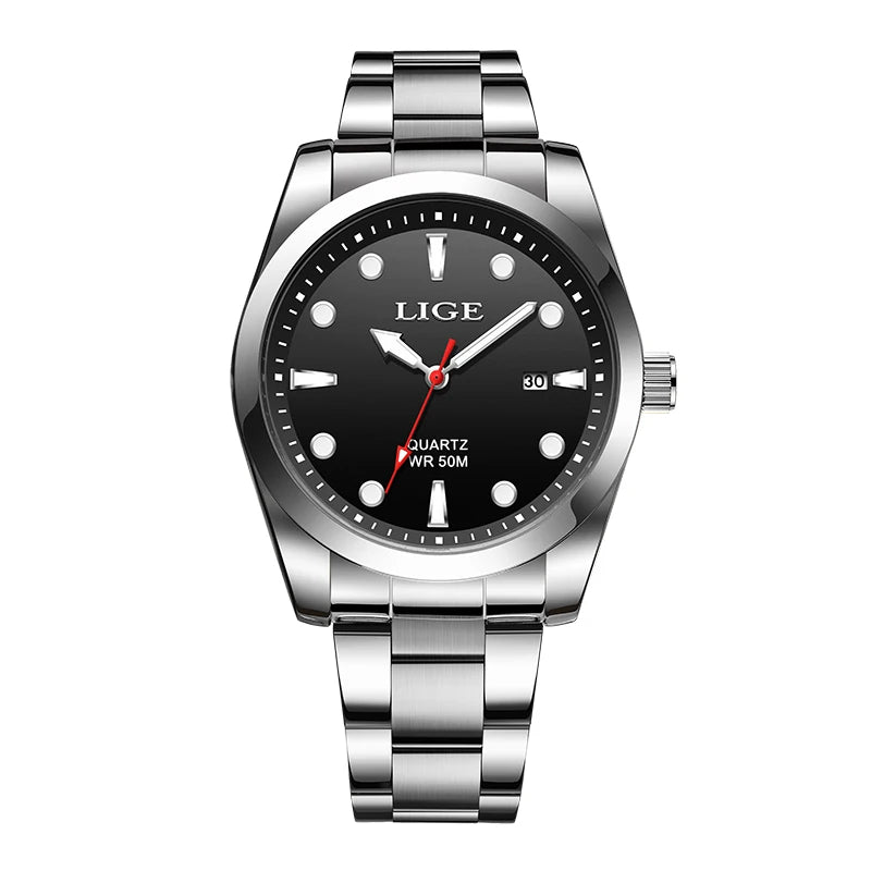 LIGE Business Waterproof Watch Men Fashion Military Sports Men's Quartz Wristwatches Top Brand Luxury Chronograph Montre Homme