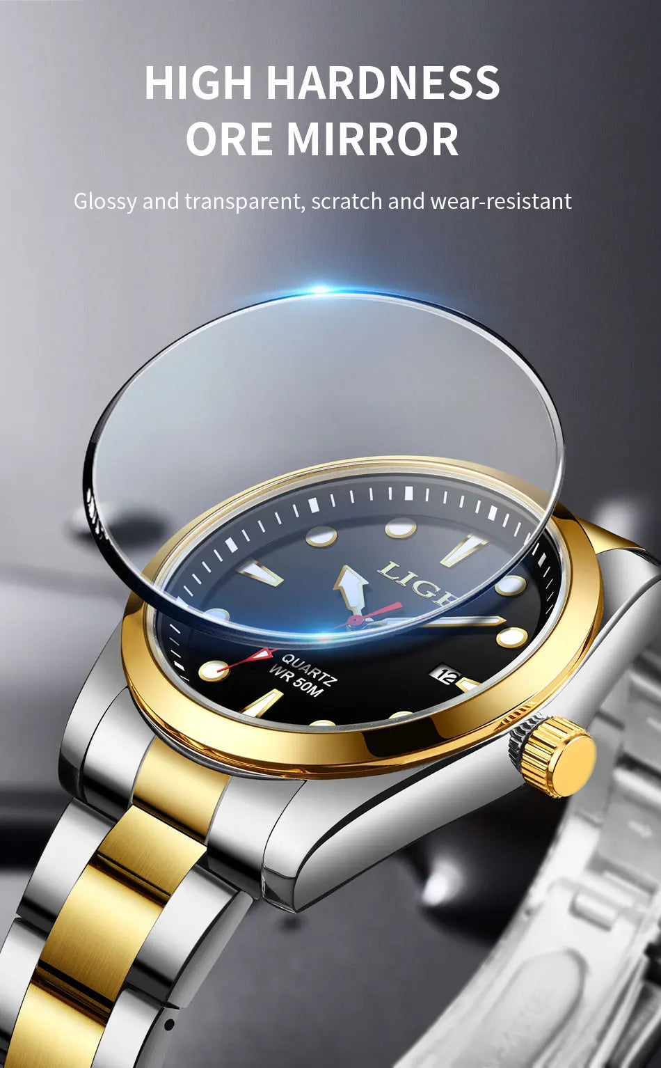 LIGE Business Waterproof Watch Men Fashion Military Sports Men's Quartz Wristwatches Top Brand Luxury Chronograph Montre Homme