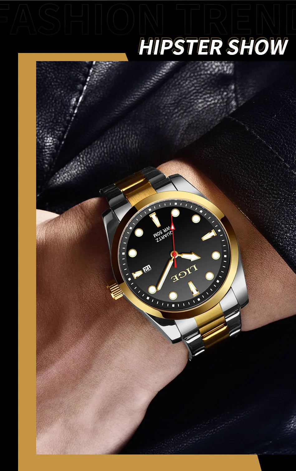 LIGE Business Waterproof Watch Men Fashion Military Sports Men's Quartz Wristwatches Top Brand Luxury Chronograph Montre Homme