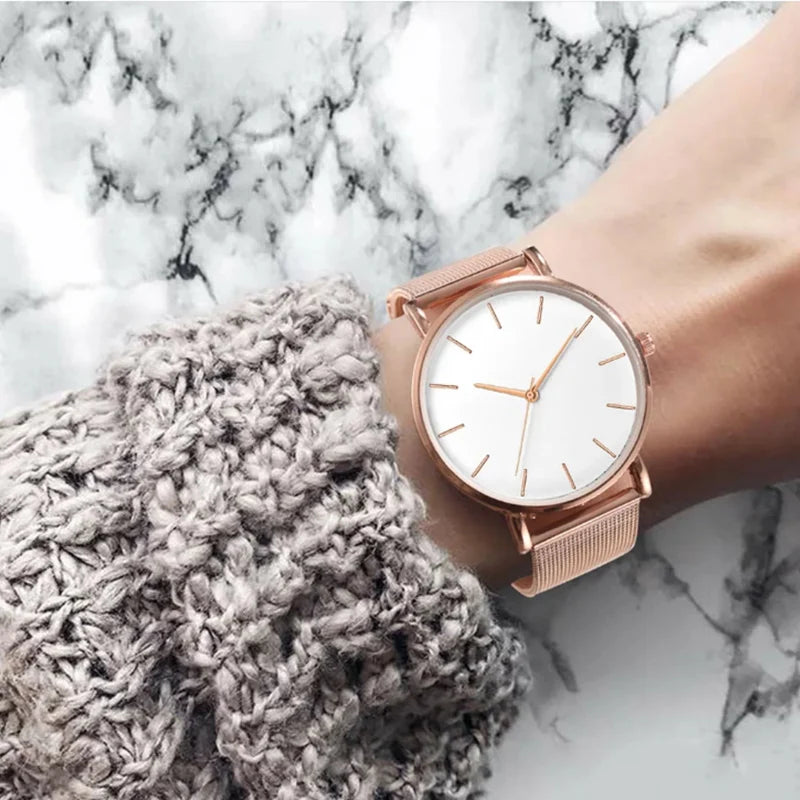 Luxury Rose Gold Watch Women Bracelet Watches Top Brand Ladies Casual Quartz Watch Steel Women's Wristwatch Montre Femme Relogio