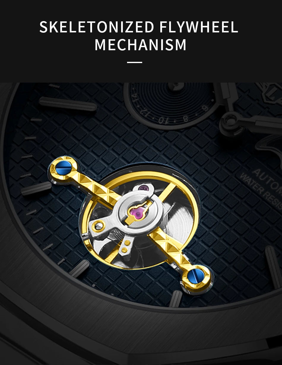 LIGE 2025 New Mechanical Watches Men Fashion Luxury Automatic Mens Watch Waterproof Luminous Tourbillon Wristwatch Reloj Hombre