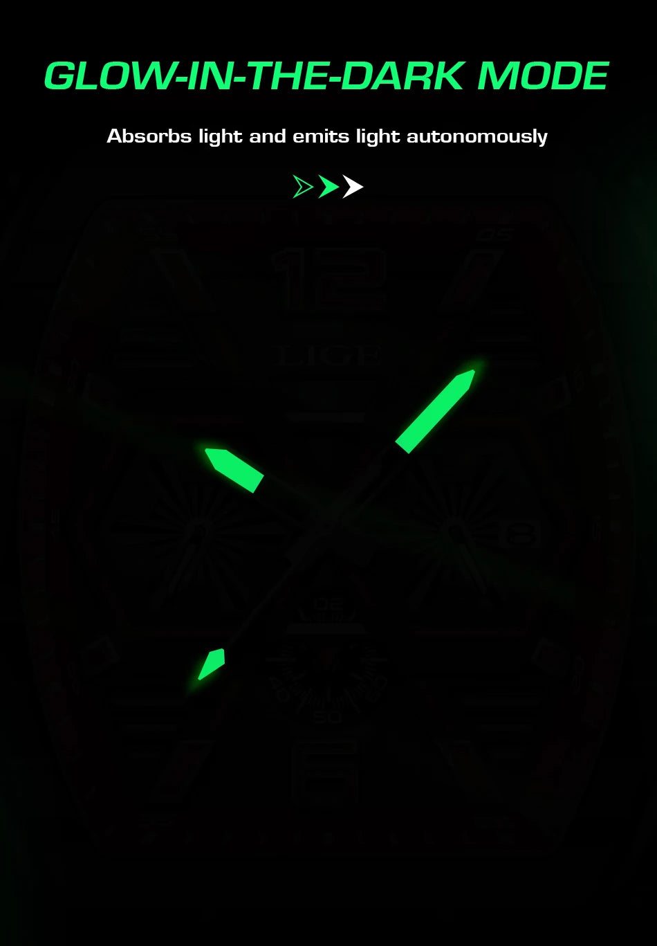 LIGE Men Watch Fashion Luxury Waterproof Quartz Wristwatch Luminous Casual Sports Silicone Strap Clock Auto Date Man Watches+Box