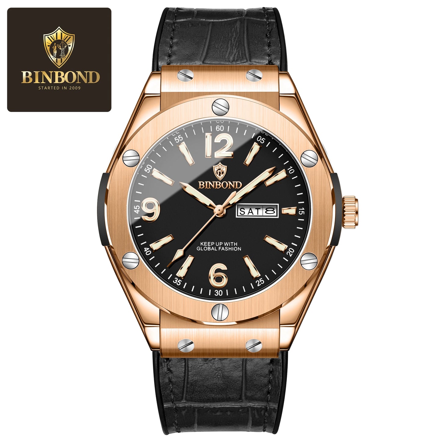 BINBOND New 225 Fashion Men's Quartz Watch Waterproof Luminous Calendar Versatile Casual Men's Quartz Watch 2025