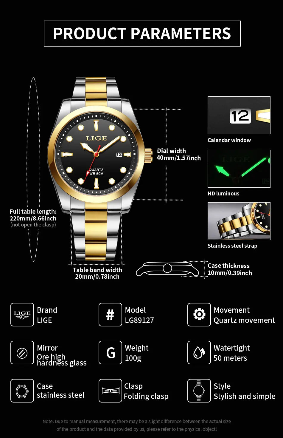 LIGE Business Waterproof Watch Men Fashion Military Sports Men's Quartz Wristwatches Top Brand Luxury Chronograph Montre Homme