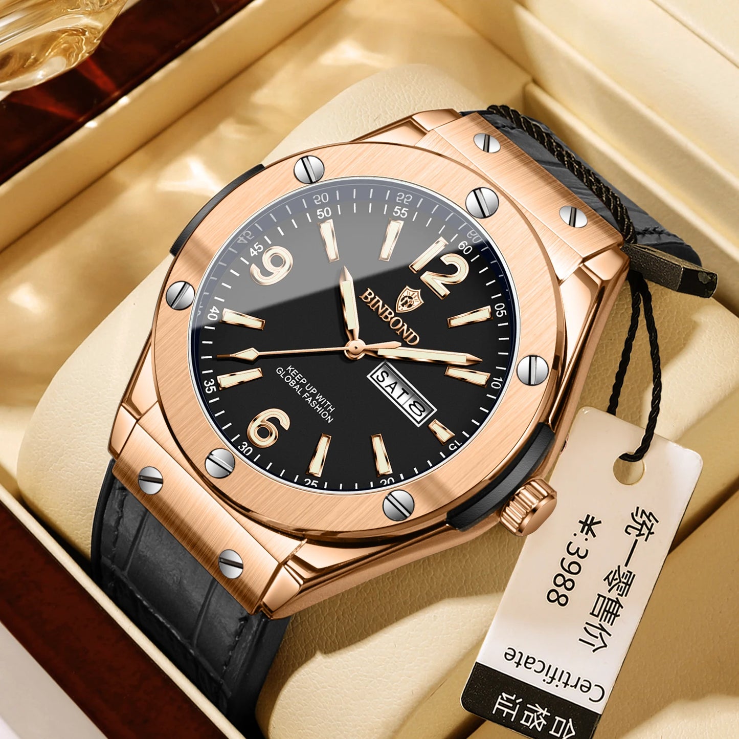 BINBOND New 225 Fashion Men's Quartz Watch Waterproof Luminous Calendar Versatile Casual Men's Quartz Watch 2025