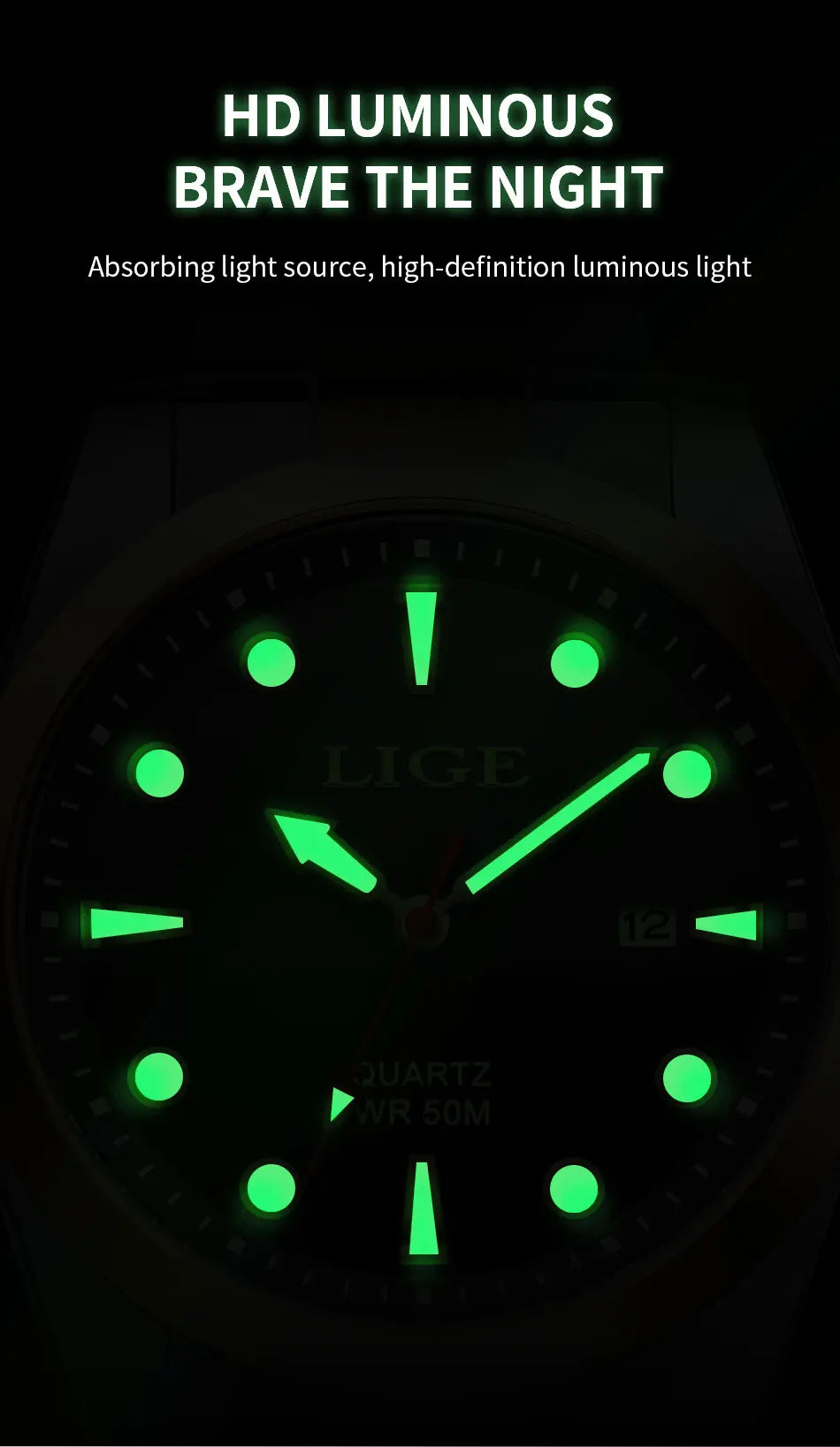 LIGE Business Waterproof Watch Men Fashion Military Sports Men's Quartz Wristwatches Top Brand Luxury Chronograph Montre Homme