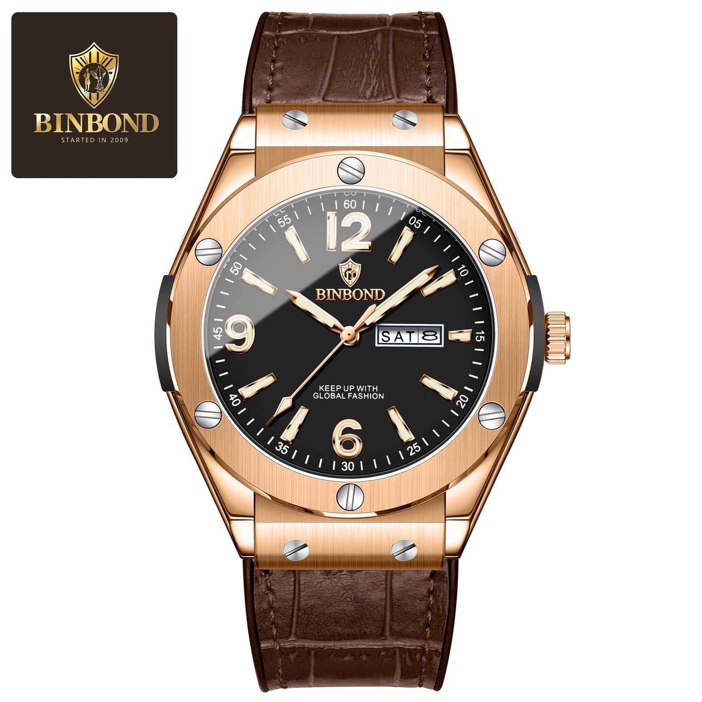 BINBOND New 225 Fashion Men's Quartz Watch Waterproof Luminous Calendar Versatile Casual Men's Quartz Watch 2025