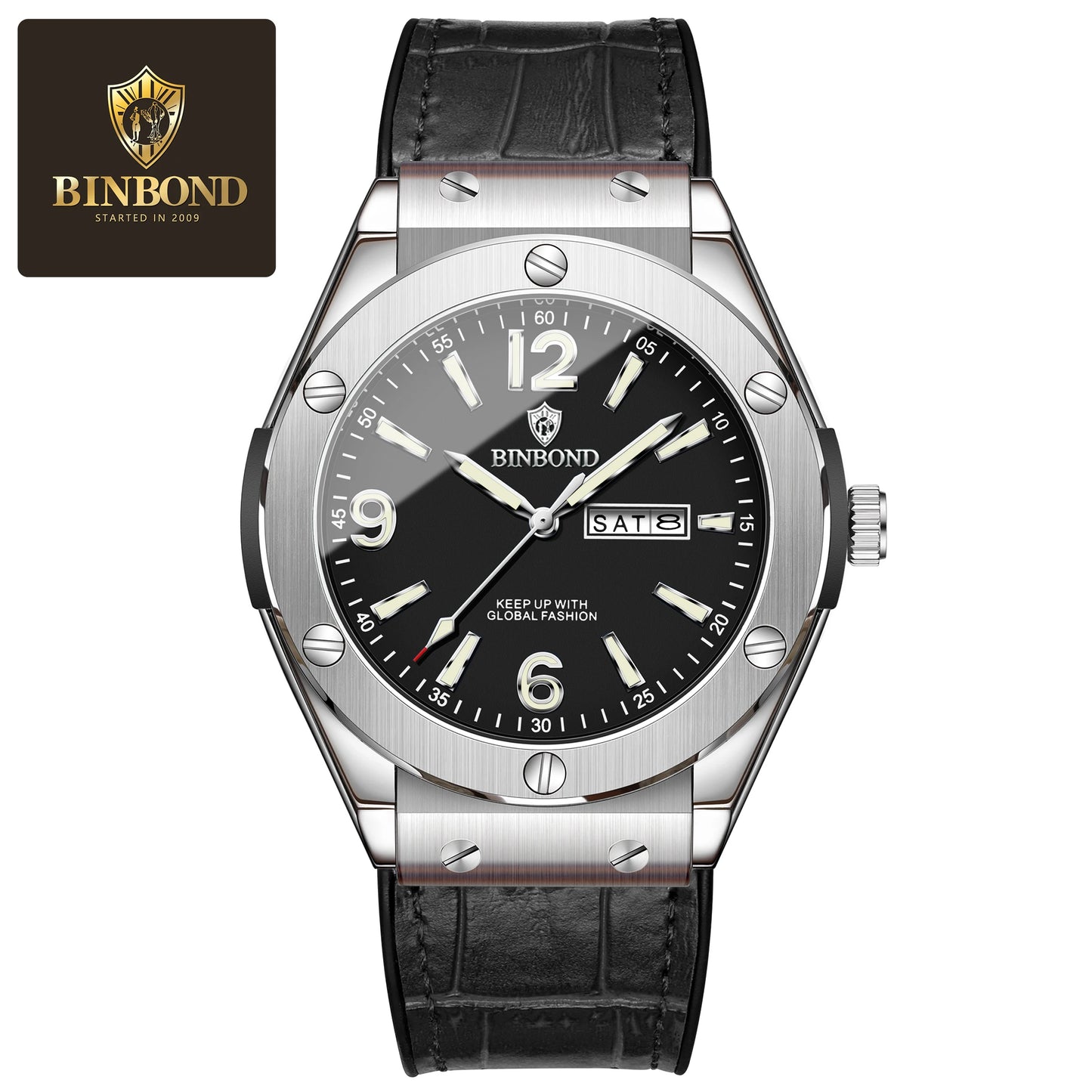 BINBOND New 225 Fashion Men's Quartz Watch Waterproof Luminous Calendar Versatile Casual Men's Quartz Watch 2025
