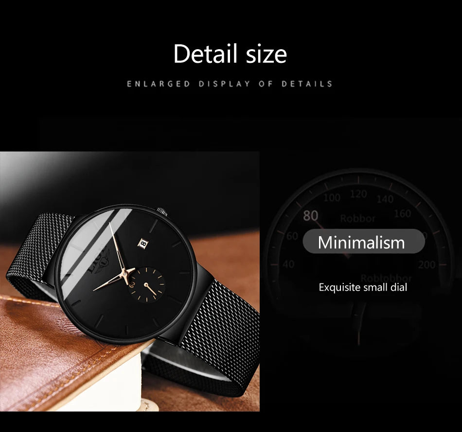 LIGE Fashion Mens Watches Top Brand Luxury Quartz Watch Men Casual Slim Mesh Steel Waterproof Sport Watch Relogio Masculino