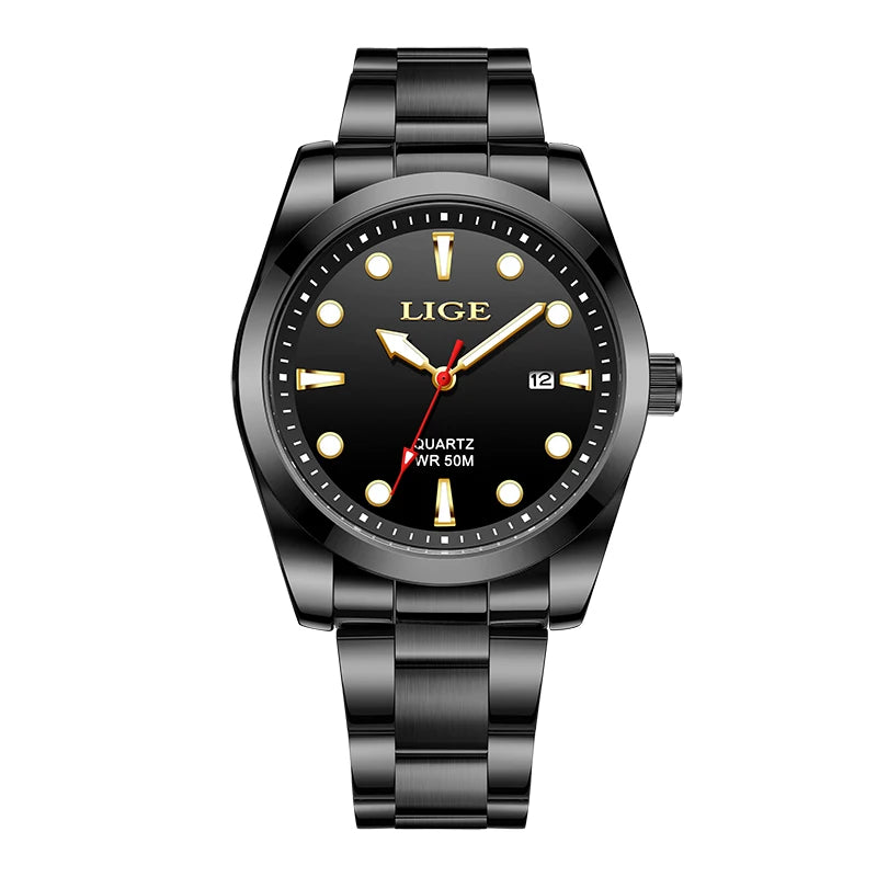 LIGE Business Waterproof Watch Men Fashion Military Sports Men's Quartz Wristwatches Top Brand Luxury Chronograph Montre Homme