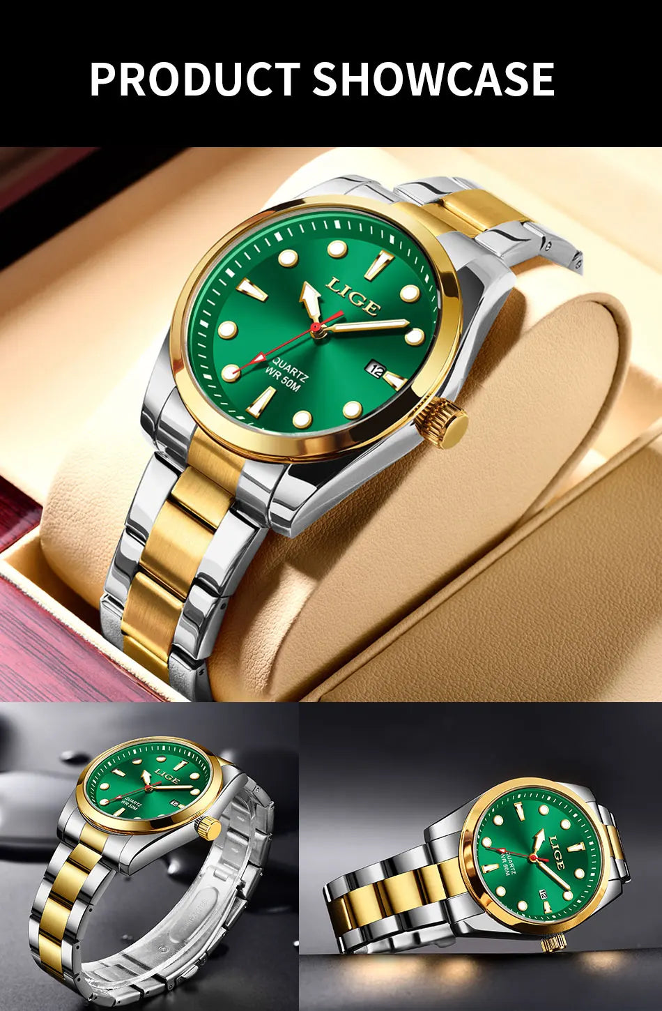 LIGE Business Waterproof Watch Men Fashion Military Sports Men's Quartz Wristwatches Top Brand Luxury Chronograph Montre Homme