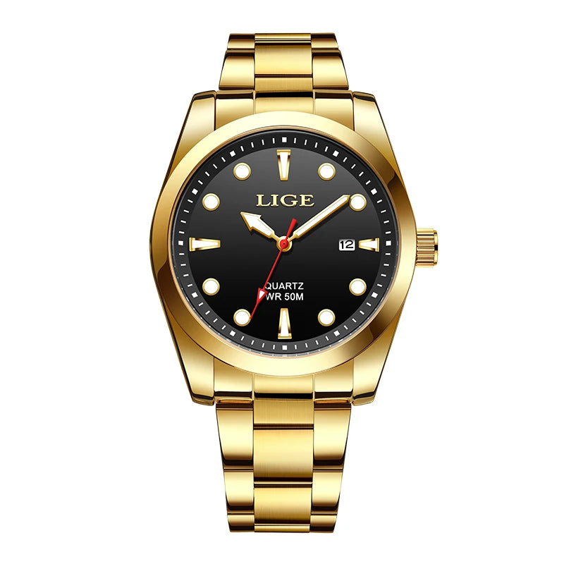 LIGE Business Waterproof Watch Men Fashion Military Sports Men's Quartz Wristwatches Top Brand Luxury Chronograph Montre Homme