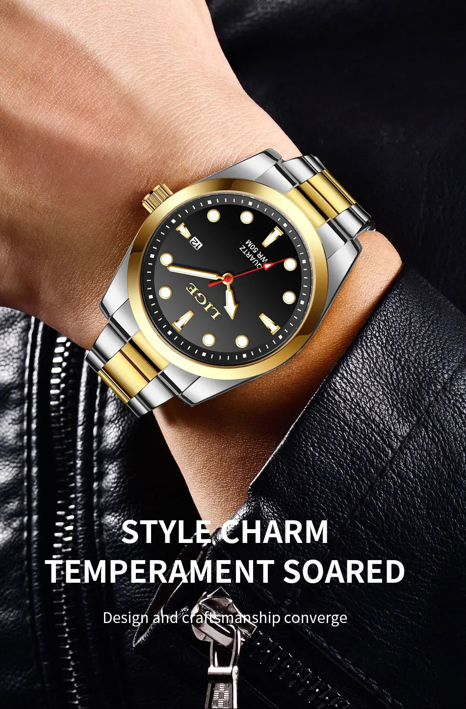 LIGE Business Waterproof Watch Men Fashion Military Sports Men's Quartz Wristwatches Top Brand Luxury Chronograph Montre Homme