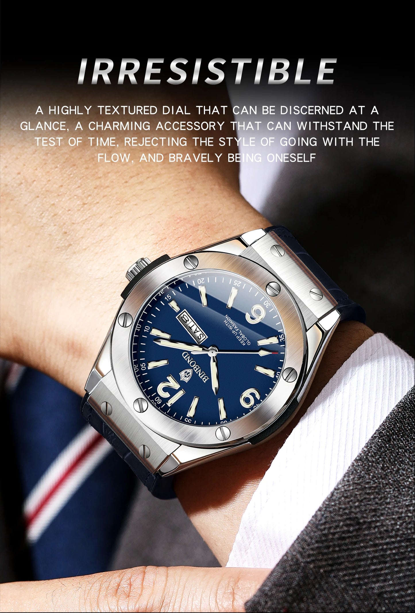 BINBOND New 225 Fashion Men's Quartz Watch Waterproof Luminous Calendar Versatile Casual Men's Quartz Watch 2025
