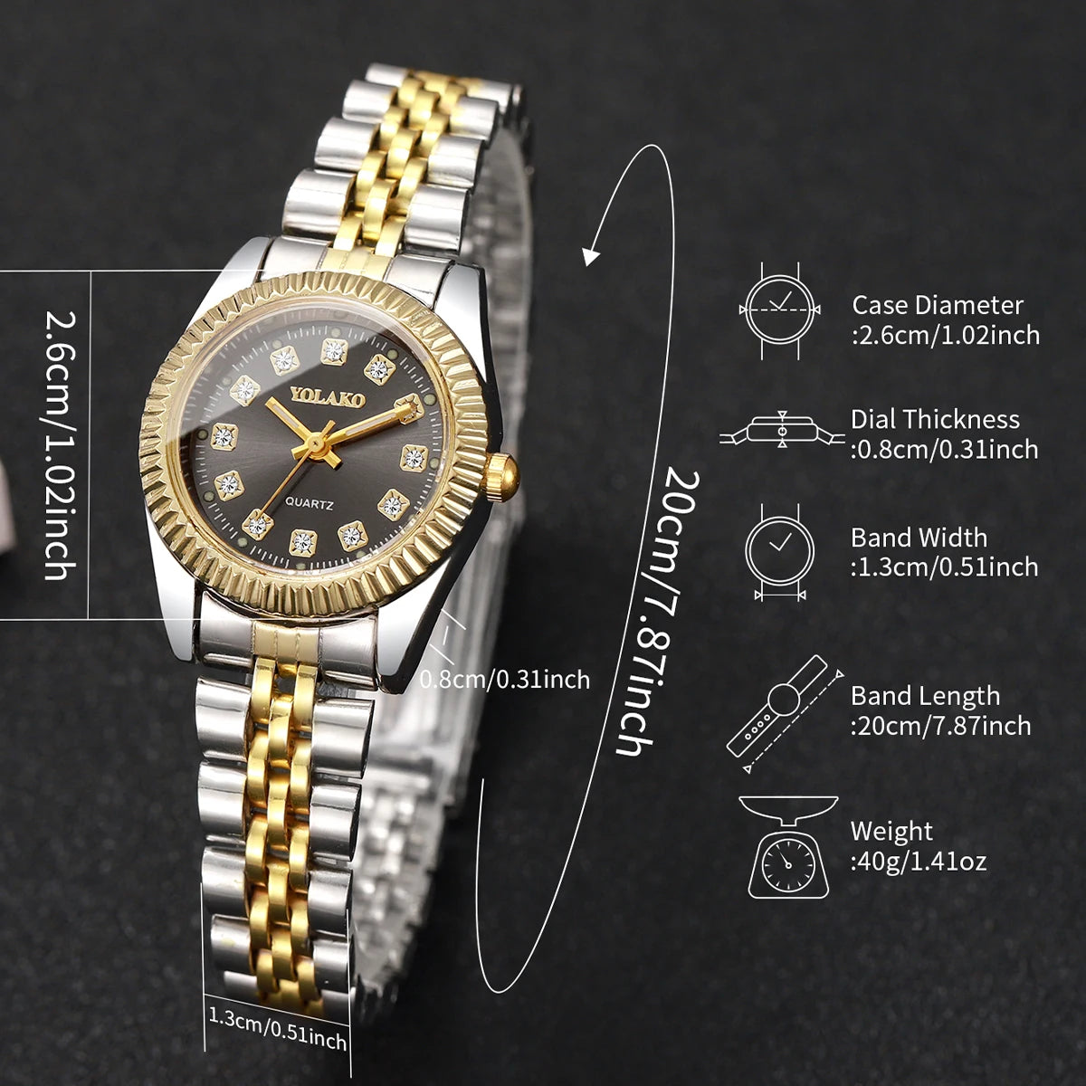 Luxury Men Business Watches Fashion Rhinestone Women Quartz Watch with Calendar Clock Gift(Without Box)