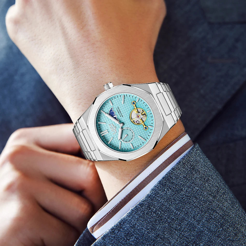 LIGE 2025 New Mechanical Watches Men Fashion Luxury Automatic Mens Watch Waterproof Luminous Tourbillon Wristwatch Reloj Hombre