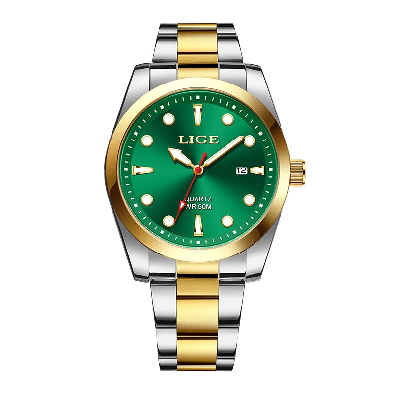 LIGE Business Waterproof Watch Men Fashion Military Sports Men's Quartz Wristwatches Top Brand Luxury Chronograph Montre Homme