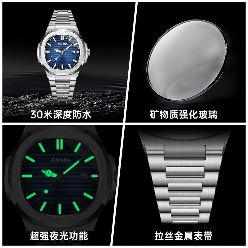 New waterproof ultra-thin men's calendar quartz watch