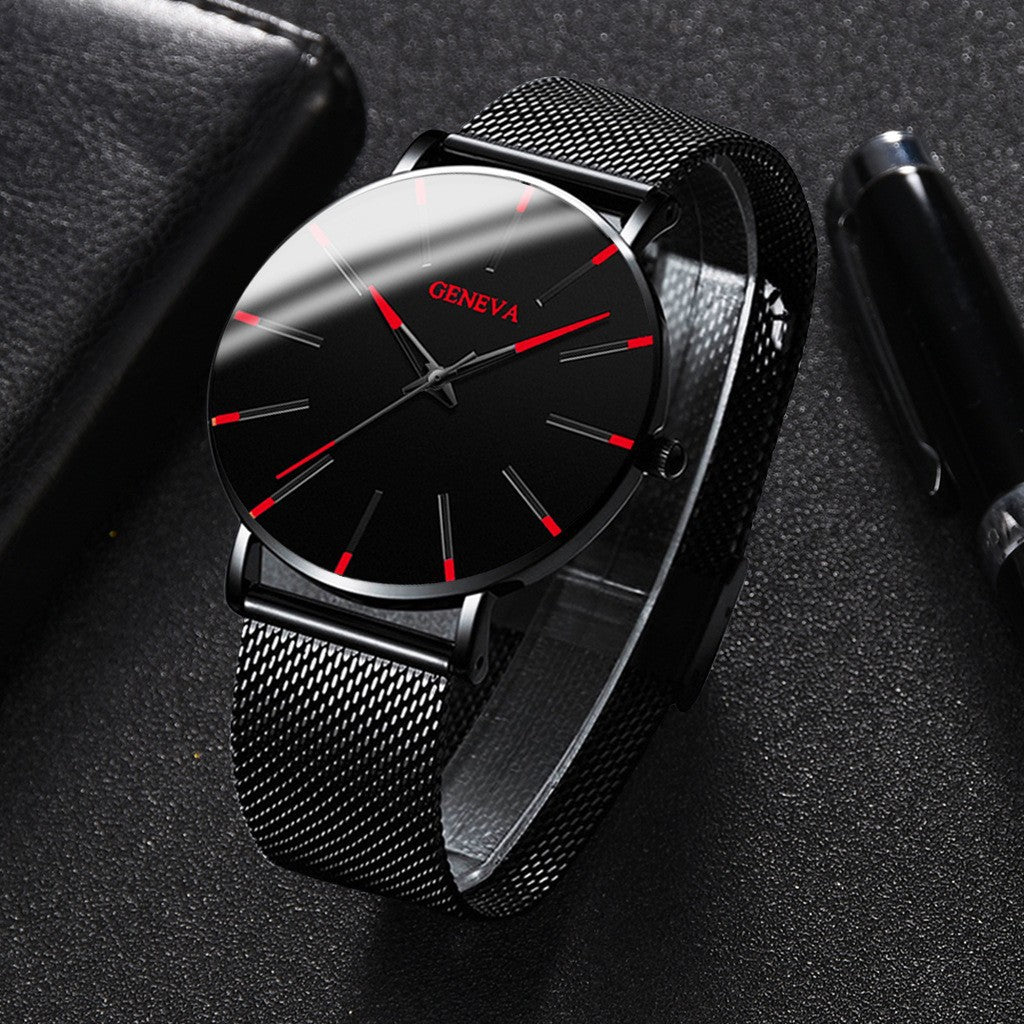 Fashion blue needle men's watch