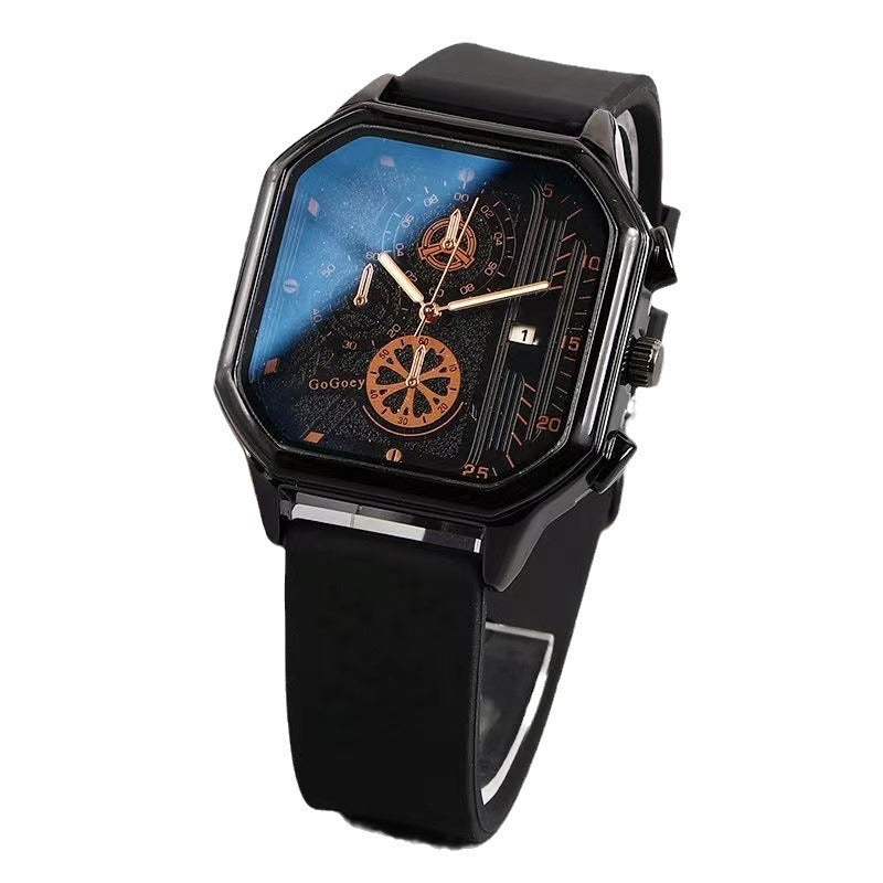 Versatile men's watch with a large dial