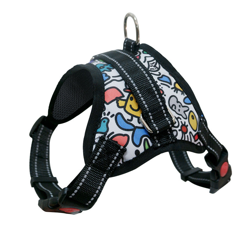 Explosion medium and large dog pet dog saddle chest strap explosion proof Teddy Koji gold hair Samo dog supplies