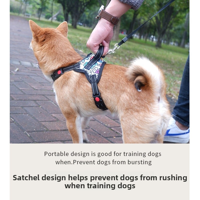 Explosion medium and large dog pet dog saddle chest strap explosion proof Teddy Koji gold hair Samo dog supplies