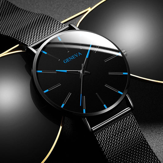 Fashion blue needle men's watch