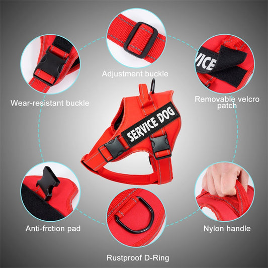 Adjustable Reflective Dog Vest Harness for Medium to Large Dogs