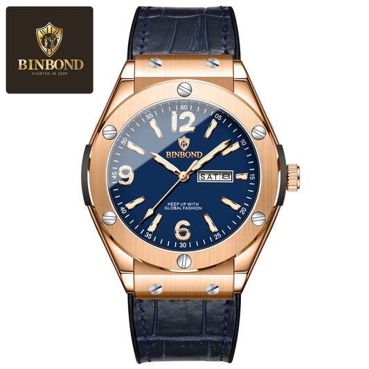 BINBOND New 225 Fashion Men's Quartz Watch Waterproof Luminous Calendar Versatile Casual Men's Quartz Watch 2025