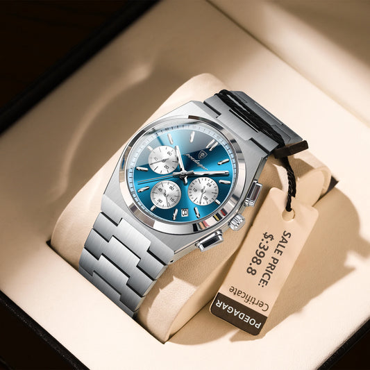 POEDAGAR Luxury Man Quartz Watch Waterproof Luminous Date Chronograph Watches For Men Stainless Steel Fashion Men's Watch Reloj