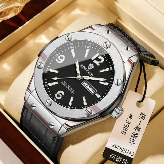 BINBOND New 225 Fashion Men's Quartz Watch Waterproof Luminous Calendar Versatile Casual Men's Quartz Watch 2025