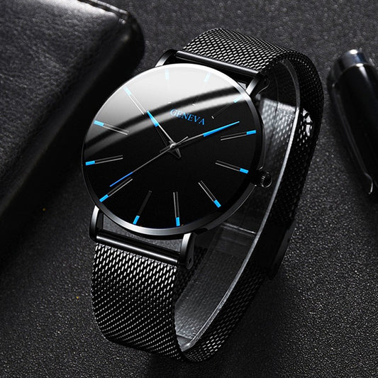 Fashion blue needle men's watch